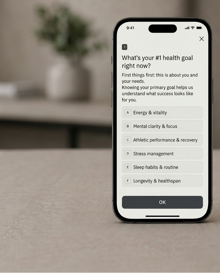 TailoredHealth personalized formula on a phone